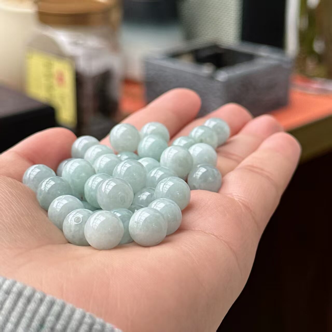diy缅甸翡翠天然冰种a货饰品散珠