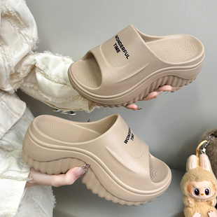 轻便一字凉拖女 6cm增高小个子网红时尚 拖鞋 女夏外穿厚底2026新款
