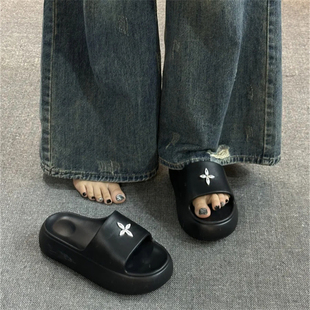 拖鞋女款夏天外穿厚底5cm时尚网红2025新款百搭软底增高凉拖女