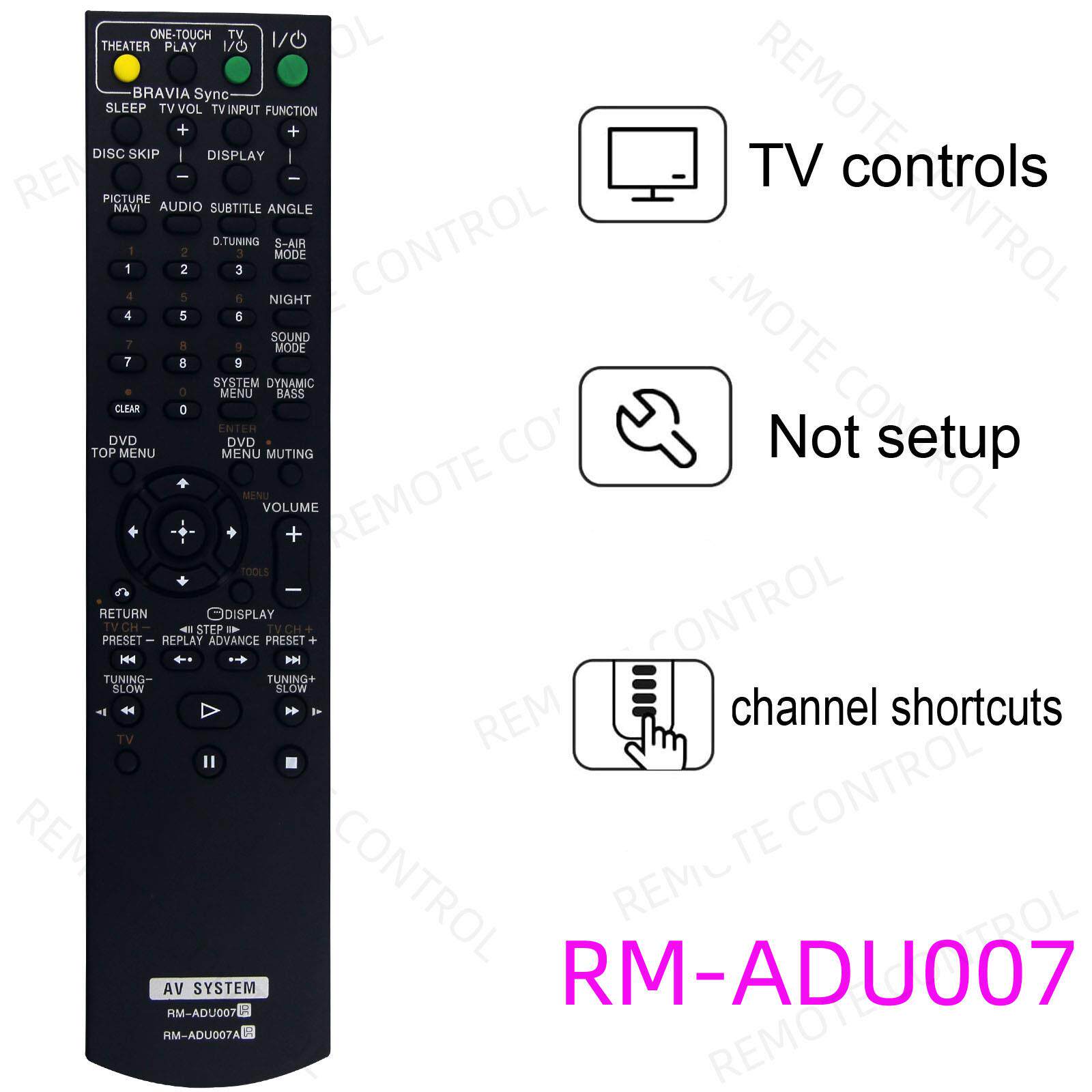 适用于索尼AV功放机遥控器 RM-ADU047 ADU007 ADU007A DAV-DZ660