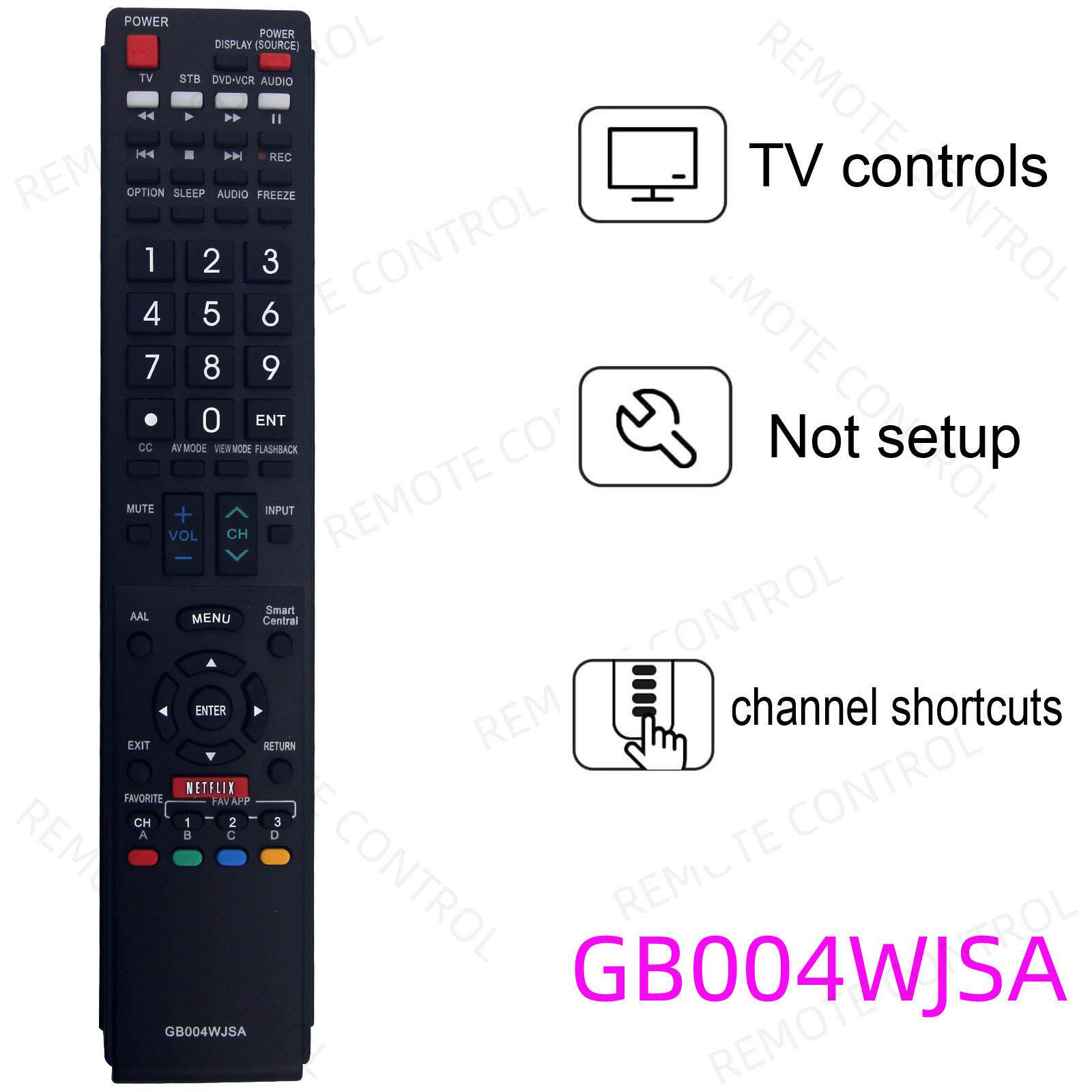 适用于夏普电视机遥控器GB005WJSA  GB118 172 890 935 GB004WJSA