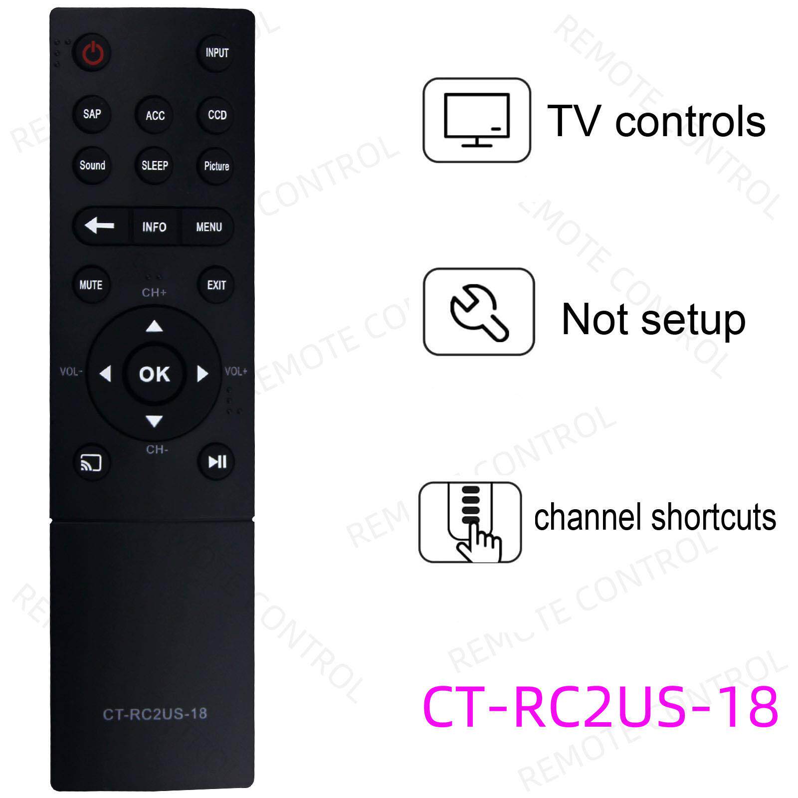 适用于东芝液晶电视机遥控器 CT-RC2US-18 17 43 49 55L421U
