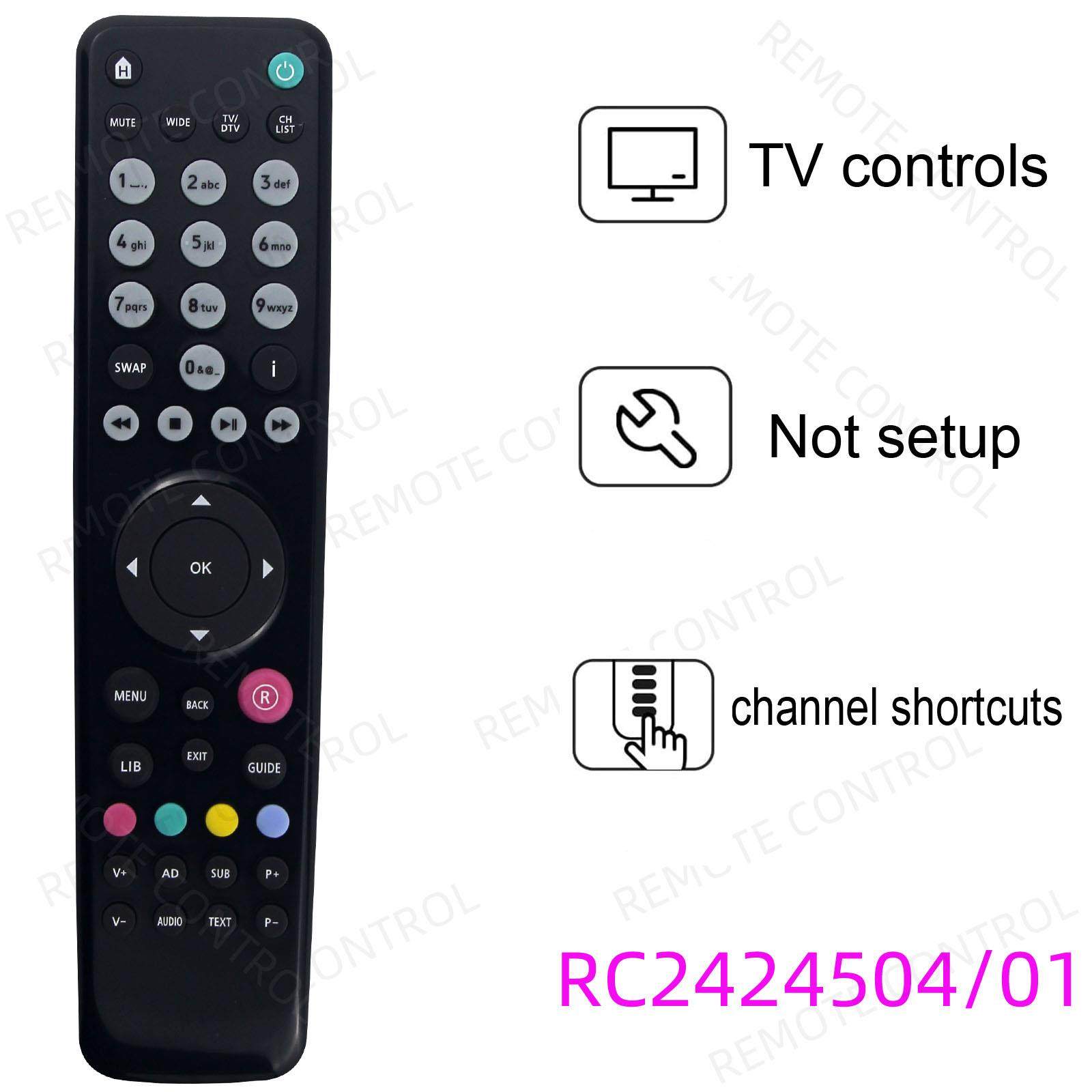 适用于GRUNDIG FREESAT 飞利浦机顶盒接收器遥控器 RC2424504/01