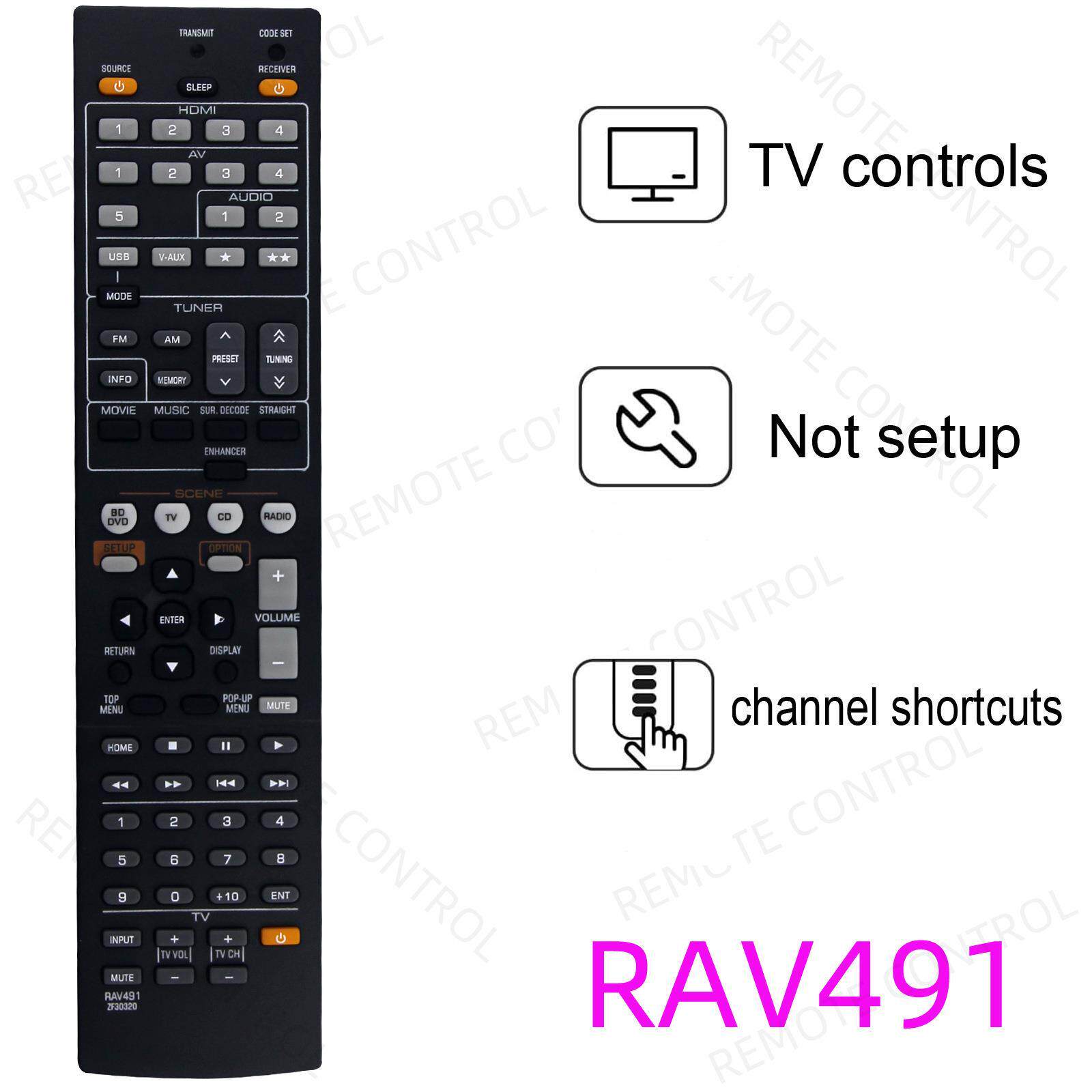 适用于雅马哈功放音箱遥控器RAV491 RAV494 RAV521 RAV522 RAV523