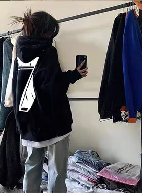 ZELIA 卫衣男春秋款灰色重磅情侣连帽卫衣2026新款oversize美式潮