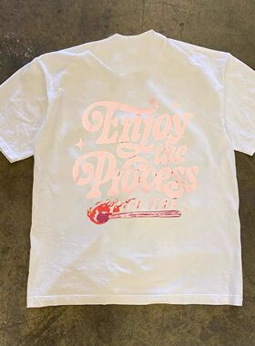 ZELIA 短袖T恤男国潮印花圆领重磅230Gins美式潮流夏季新款休闲半