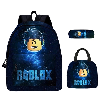 新款ROBLOX书包笔袋餐包三件套