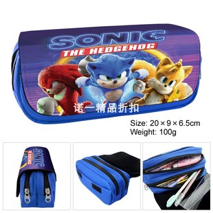索尼克超音鼠影视周边笔袋卡通笔盒文具盒学生双层文具袋大SONIC