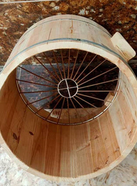 蒸饭木桶商用杉木倒甄家用倒蒸上小隔水不锈钢底快速手工米酒蒸桶