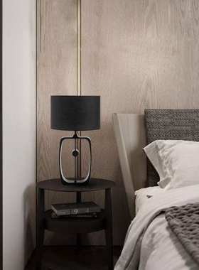 北欧简约创意客厅卧室黑色台灯现代中式时尚个性设计师样板房台灯