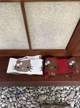 Carbon Water小围巾kitty秋冬季Ins风可爱保暖针织毛线围脖女