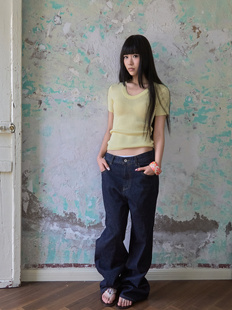 Carbon Water低腰低裆复古直筒牛仔裤