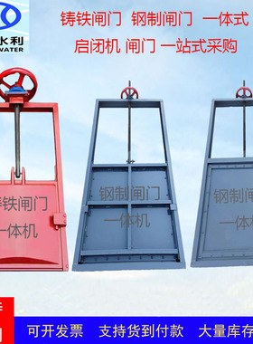 启闭机闸门一体式钢制铸铁水渠闸门农田水利机闸一体式渠道闸门