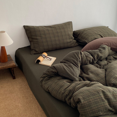 全棉双层纱裸睡床上四件套秋冬