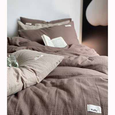 水洗棉华夫格全棉四件套