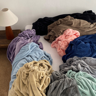 可定制保暖加绒牛奶绒床笠单件冬季珊瑚绒床罩保护套防滑加厚床单