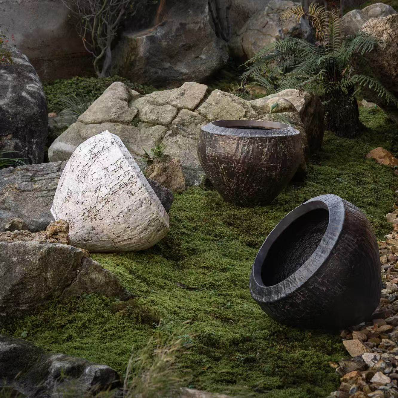 北欧复古侘寂风桌面仿真绿植花盆