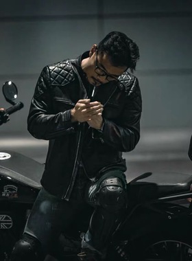 捡漏海宁头层牛皮真皮皮衣男短款机车立领大码夹克外套修身休闲复