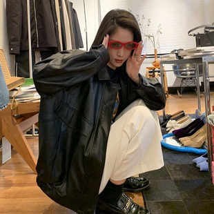 头层绵羊皮真皮皮衣女韩版宽松翻领休闲加棉外套皮夹克盖屁股显瘦