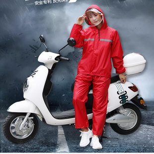 电瓶摩托车分体雨衣雨裤套装女款成人全身防水防暴雨外卖骑行雨披