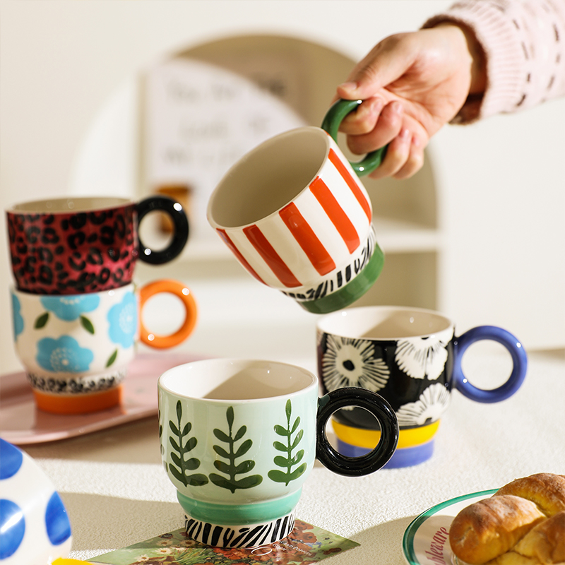 舍里釉下彩创意情侣马克杯