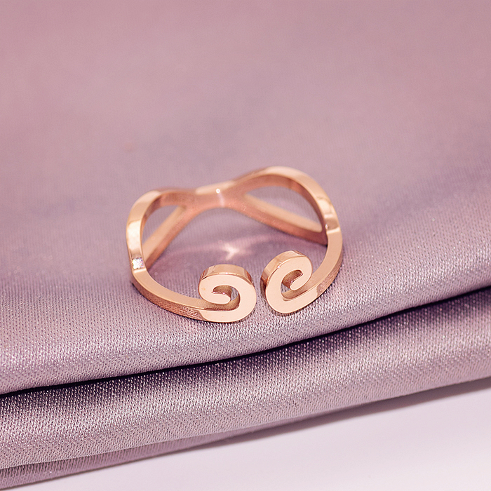 韩版紧箍咒悟空镀18k玫瑰金钛钢个性戒指食指戒尾戒开口戒女饰品