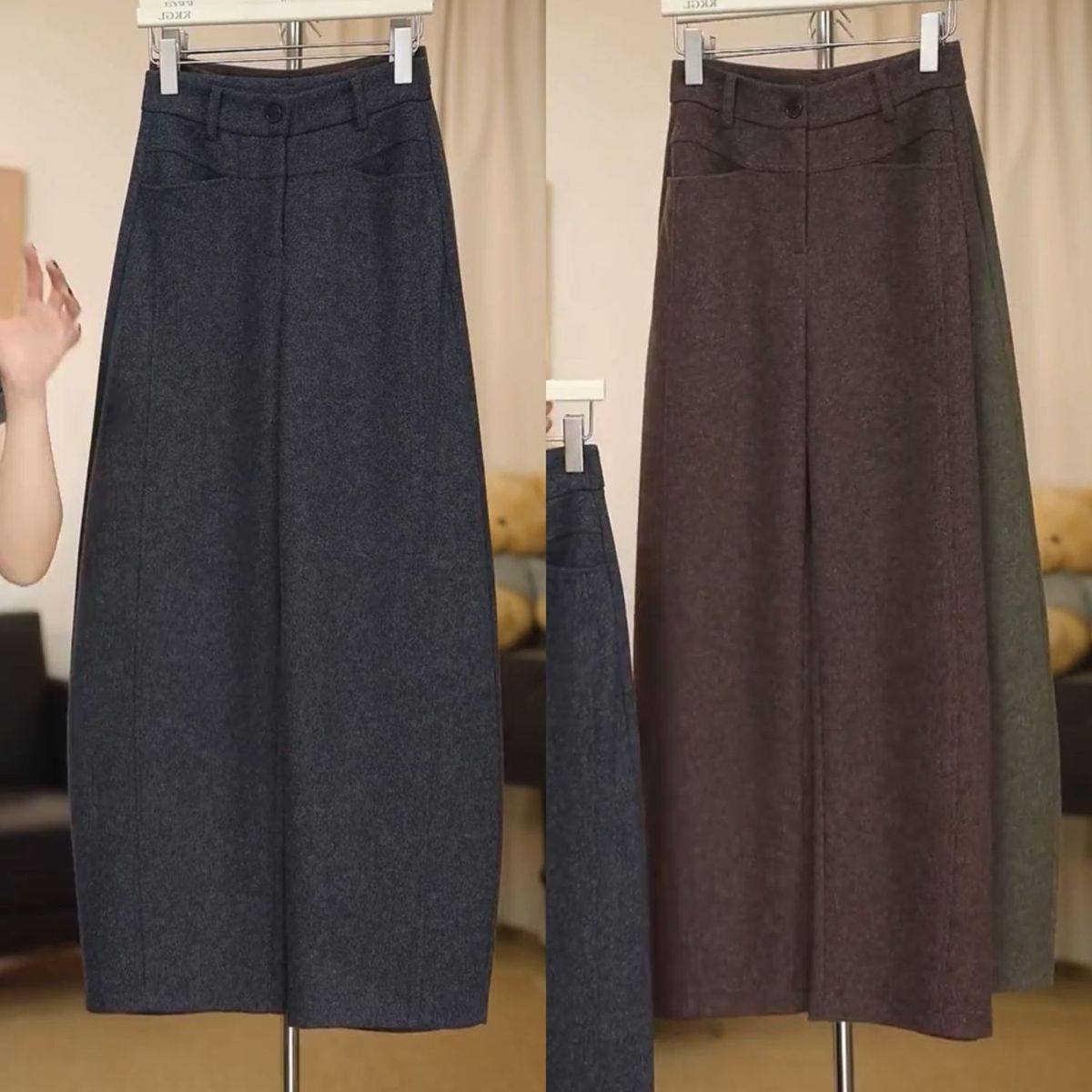 加厚羊毛休闲弯刀阔腿裤女2025秋冬新款高腰显瘦宽松软糯香蕉裤子,女装/女士精品,休闲裤,淘宝优惠券,粉丝福利购,淘宝优惠卷