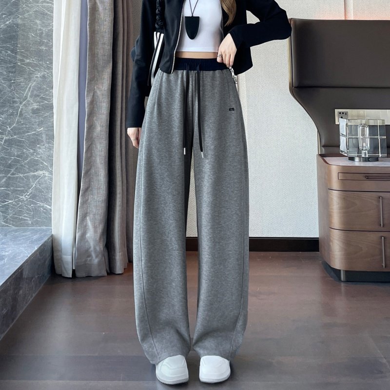 浅灰色阔腿裤女春秋季2026年新款垂感休闲直筒小个子运动卫裤子潮,女装/女士精品,休闲裤,淘宝优惠券,粉丝福利购,淘宝优惠卷