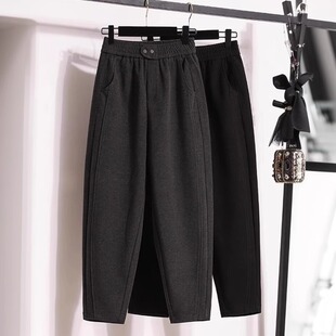 女装 子胖mm显瘦休闲裤 春秋毛呢哈伦西装 梨型身材萝卜女裤 女 裤 大码