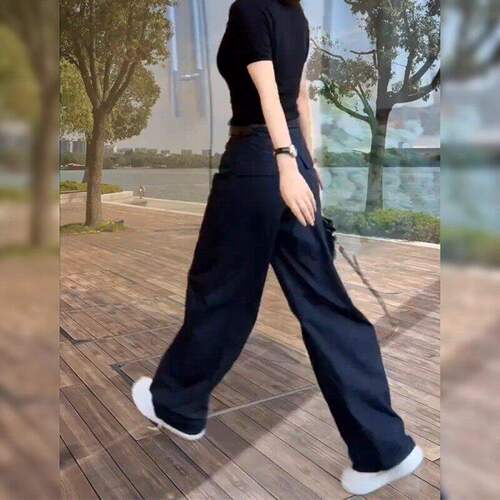 大码胖mm高腰显瘦百搭休闲直筒裤
