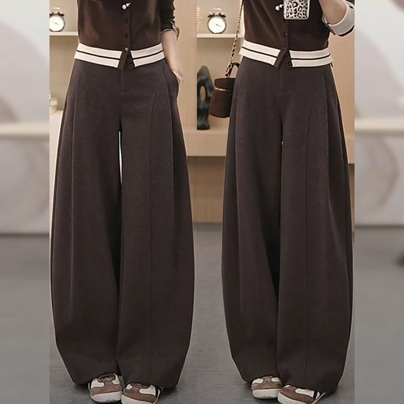 新款高腰显瘦宽松休闲直筒阔腿裤