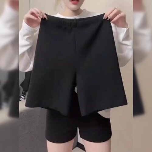 防走光骑行裤胖mm高腰弹力短裤-