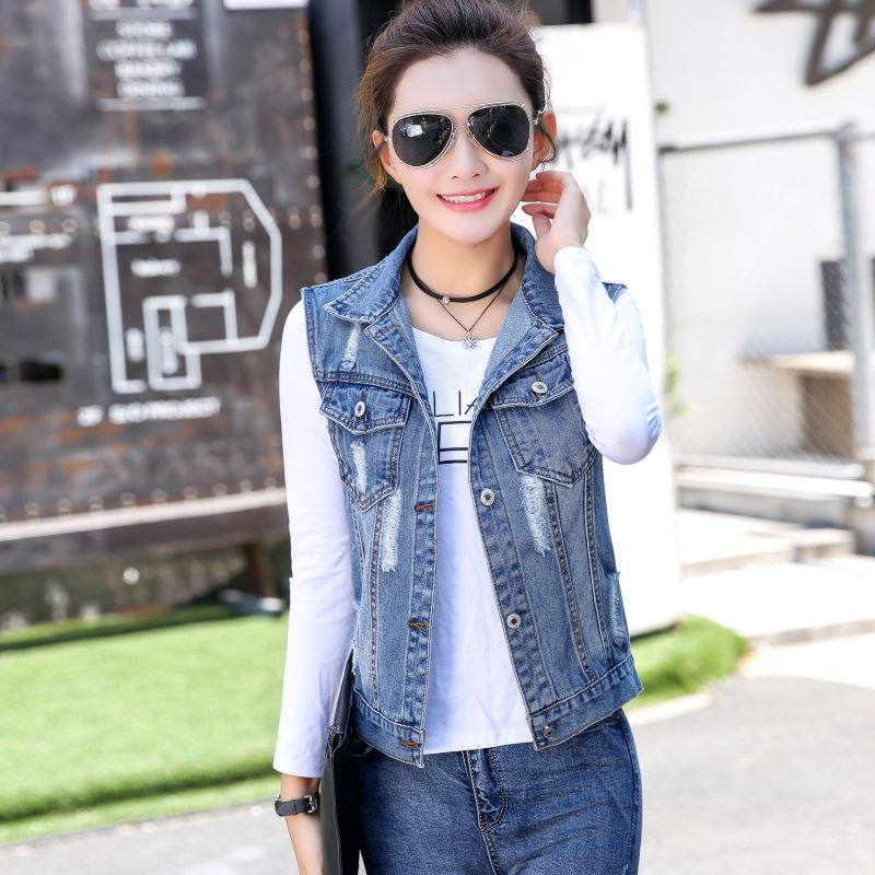 牛仔马甲女新款韩版马夹背心无袖坎肩开衫外搭女士短外套上衣时尚,女装/女士精品,马夹,淘宝优惠券,粉丝福利购,淘宝优惠卷
