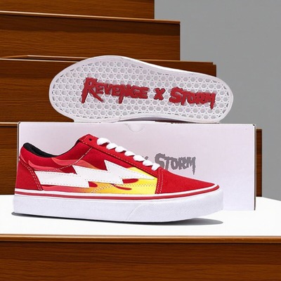 正品复仇风暴鞋子revenge x storm闪电火焰帆布鞋滑板鞋男街舞潮