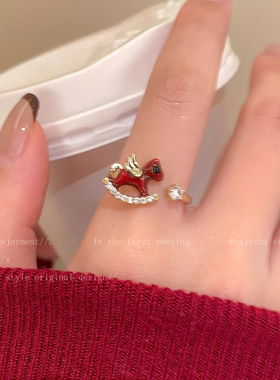 2025马年本命年红马食指戒女款