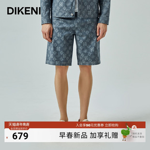 时尚 男士 高级品牌IP印花休闲套装 牛仔短裤 迪柯尼夏季 五分裤 新品