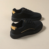 软底不累脚2025新款 春季 休闲运动板鞋 跨境女鞋 黑色防滑上班工作鞋