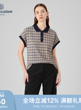 【100%棉】女英伦风格纹POLO
