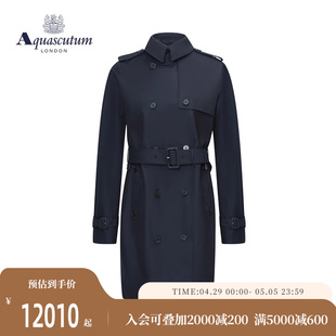 雅格狮丹秋冬女士棉质休闲中长款 Aquascutum 风衣外套Q4901EL031