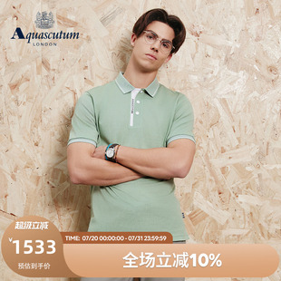 翻领T恤商务POLO衫 Aquascutum 纯棉短袖 雅格狮丹2025春夏新品 男士