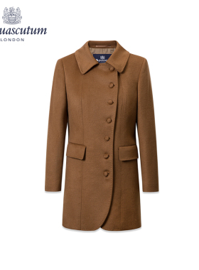 Aquascutum/雅格狮丹女士毛呢大衣中长款羊毛外套Q4850ML041