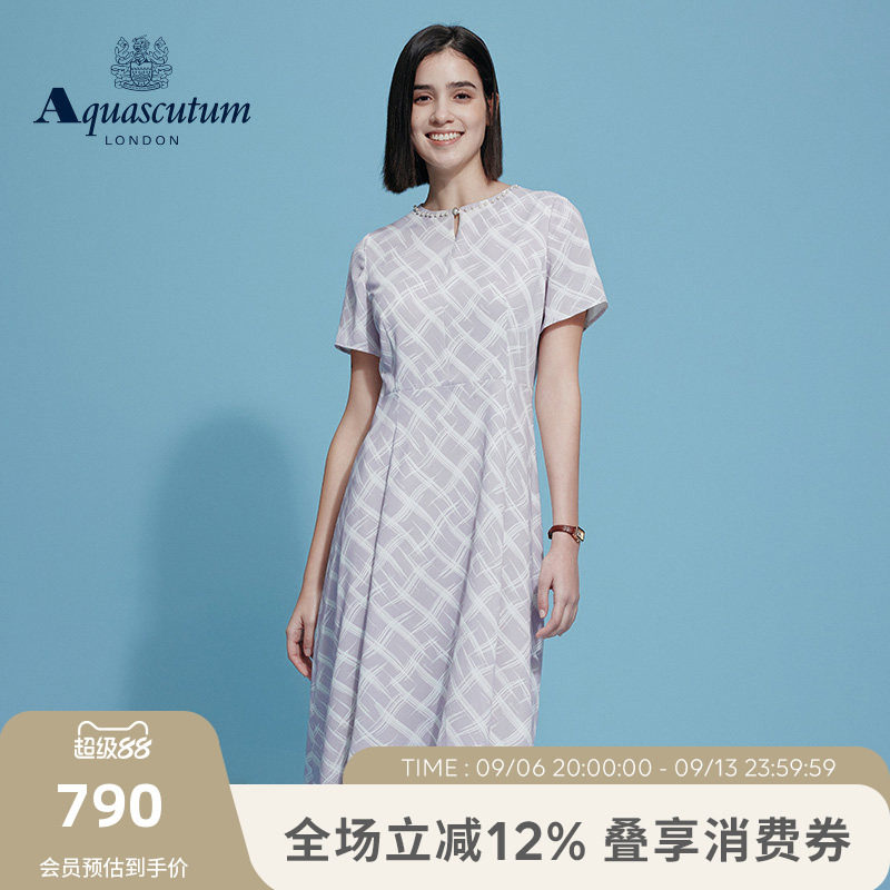 【雅格狮丹】女修身短袖连衣裙图片