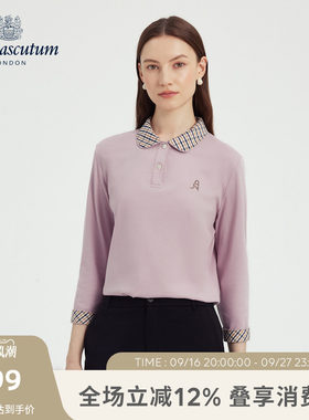【100%棉】25秋冬新品女格纹POLO