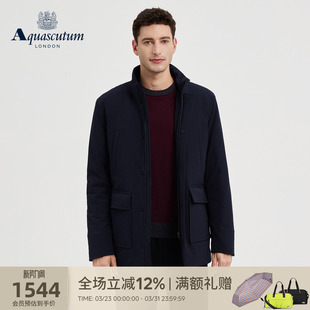 商务休闲长款 男士 棉服夹克外套通勤 雅格狮丹秋冬新品 Aquascutum