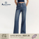 宽松高腰直筒阔腿牛仔裤 女时尚 气质 雅格狮丹秋冬新品 Aquascutum