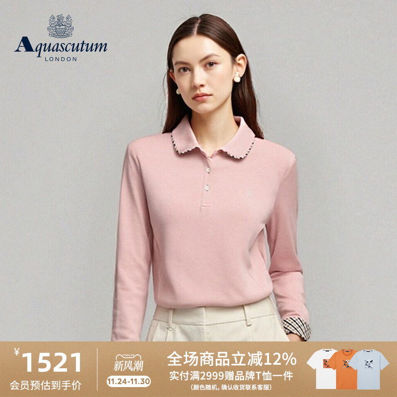 【100%棉】女士翻领T恤POLO