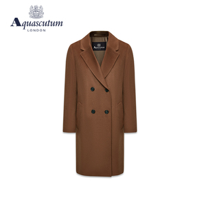 Aquascutum/雅格狮丹春夏新品女士中啡中长款大衣外套Q4901ML031