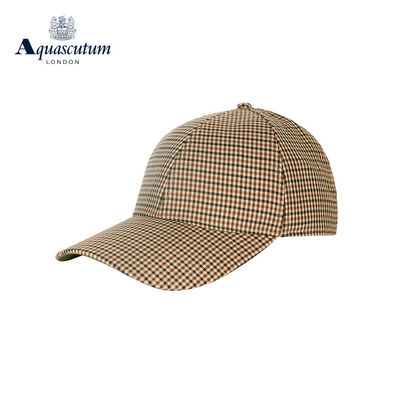 Aquascutum/雅格狮丹冬季新品格纹宽檐鸭舌棒球帽子Q5094EM021