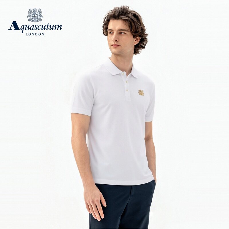 Aquascutum/雅格狮丹2026春夏新品男士纯棉时尚休闲商务短袖POLO