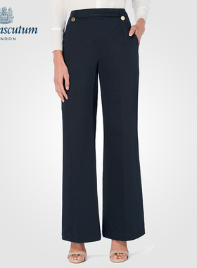 Aquascutum/雅格狮丹秋冬新品女干练OL风正装裤阔腿裤Q3835EL061